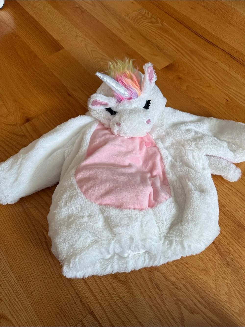 Kids Unicorn Plush Costume Jacket - White & Pink